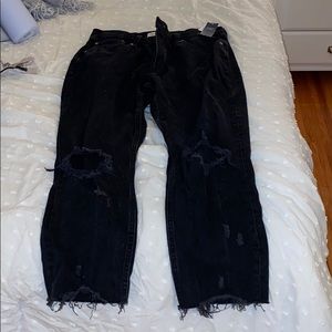 Abercrombie high rise black mom jeans